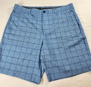 PGA Tour Men’s Flat Front Golf Shorts Size 38 Blue Plaid - Picture 1 of 10