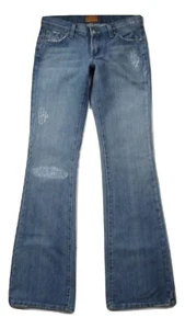 Vintage James Jeans Size 25 x 33 100% Cotton Distressed Denim Low Boot Cut Jeans - Picture 1 of 4