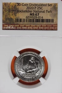 2020 P NGC MS67 ROCKEFELLER NATIONAL PARK WASHINGTON QUARTER #B42226 - Picture 1 of 2