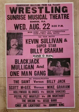 Wrestling Poster Kevin & Superstar Graham vs B.J. Mulligan & One Man Gang Cover
