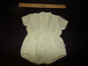 FITS CABBAGE PATCH SOFT SCULPTURE XAVIER ROBERTS KNIT WHITE ROMPER - Picture 1 of 2