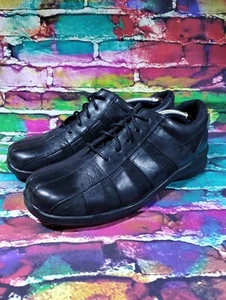 Women's Aetrex Shoes Black Essence Eliza Striped Oxford 9.5W Diabetic Apex - Picture 1 of 12
