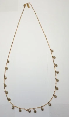 Collar LENORA DAME Marcado 28" Largo Tono Dorado e Imitación Forrado Perla Forrado Foto 1 de 4