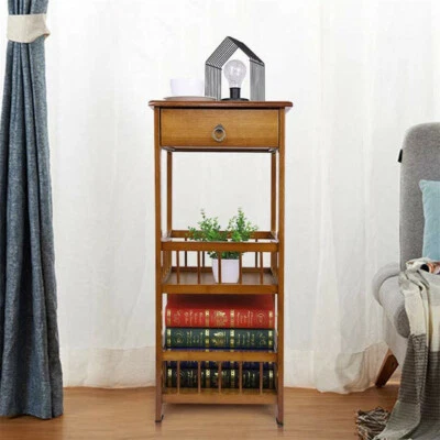 Multi Purpose Nightstand Bedside Table Sofa End Table Furniture Storage W/Drawer - Image 1 of 4