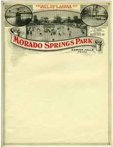 LETTERHEAD – MORADO SPRINGS PARK – BEAVER FALLS PA -GOOD COLR ILLUSTRATION – - Picture 1 of 1