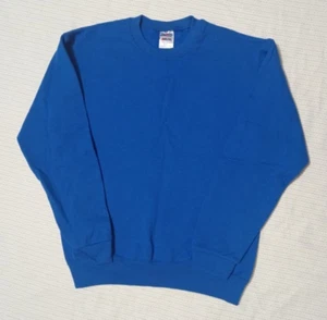 Jerzees NuBlend Youth Cotton Blend Crew Neck Sweatshirt Blue Size L - Picture 1 of 6