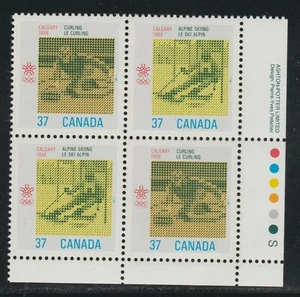 1988 Canada SC# 1196a LR - Olympic Winter Games - Plate Block M-NH Lot # 3182d - Picture 1 of 1