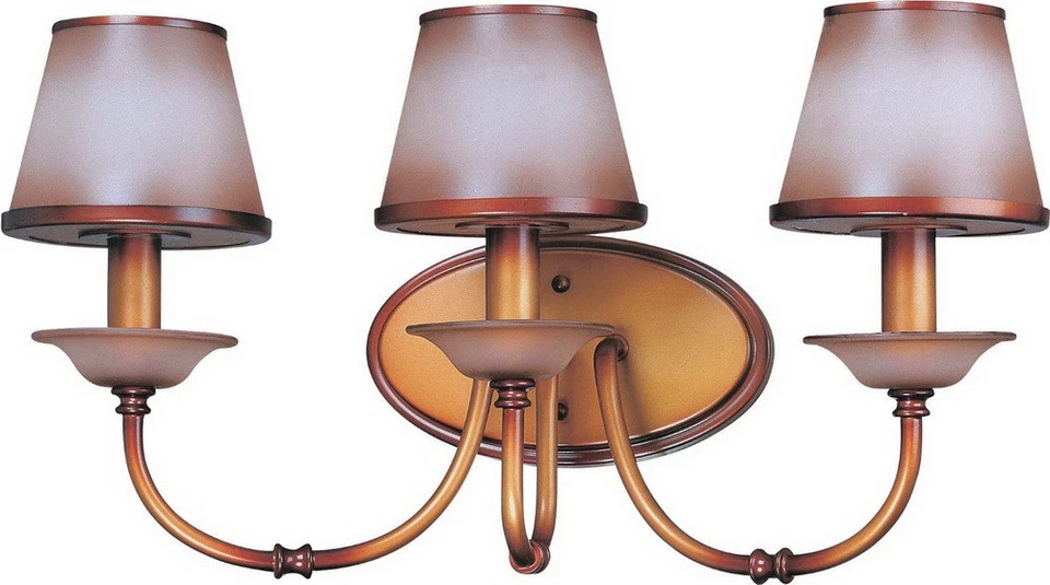 Pared de baño Newport cobre y otoño Haze Glass 3 luces original $189 Foto 1 de 1