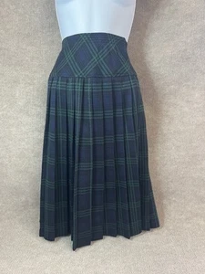 Vintage Skirt Pleated L Maxi Tartan Plaid Swing School Granny Prairie Cottage - Picture 1 of 10