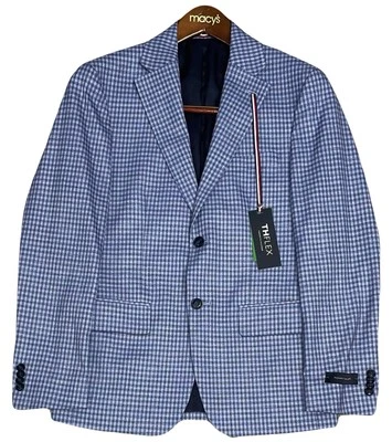 Abrigo Blazer Tommy Hilfiger Para Hombre Calce Moderno Deportivo 36S Azul Cuadros Nuevo Con Etiquetas Foto 1 de 3