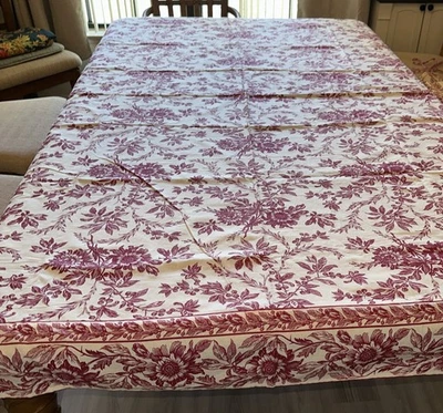 April Cornell Felicity Red Christmas Tablecloth 84x60” - Image 1 of 4