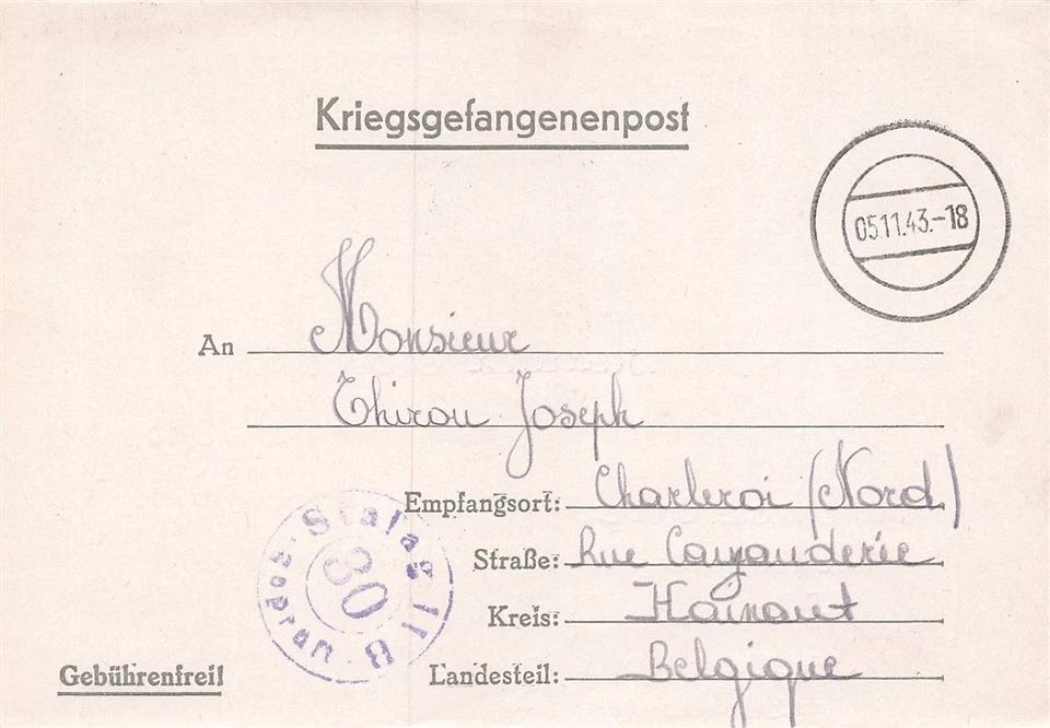 690781) DR Kriegsgefangenenpost Blg. 2.WK Stalag IIB Hammerstein Westpreußen - Bild 1 von 1