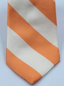 Corbata Stafford Vintage Naranja Blanco Rayas Hecha en EE. UU. RN 45590 Clásica - Imagen 1 de 5