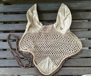 Fliegenohren, Fliegenhaube Für Pferde, WB, Beige/ Braun/Gold , Nr.3 - Bild 1 von 2