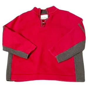 Hanna Andersson Red 1/4 Quarter Zip Sweater Mock Neck Sweater Size 4 Toddler - Picture 1 of 7