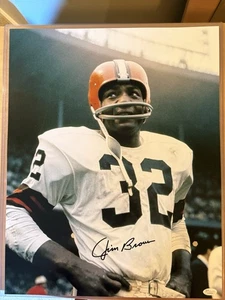 Jim Brown Autographed 16x20 Photo JSA COA - HOF NFL Cleveland Browns - Picture 1 of 5
