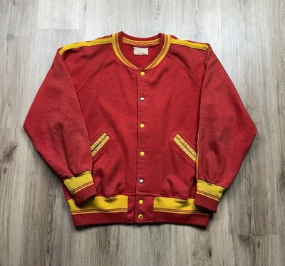 50s Vintage Wilson Athletic Warm-Up Men’s Jacket Red Yellow Size 42 - Image 1 of 4