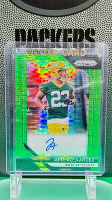 Autógrafo Panini Prizm Jaire Alexander RC 2018 automático verde neón Pulsar Packers  Foto 1 de 2