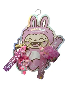 Cutesters Liquid Shaky Keychains 2-Pack Danbar Global Pink Bunny & Drink Cup - Image 1 of 4