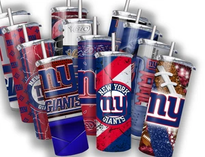 Football 20 OZ STAINLESS STEEL TUMBLER CUP +LID/STRAW - Picture 1 of 17