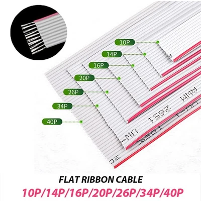 Серый плоский ленточный кабель для разъемов IDC 1,27 мм - 10,14,16,20,26,34,40 направления - Изображение 1 из 4