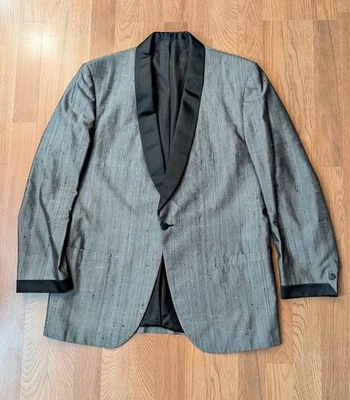 Blazer Chaqueta Cóctel Años 60 De Colección Años 60 Para Hombre Negro Gris Satinado Lowensons Talla L 40 Foto 1 de 4