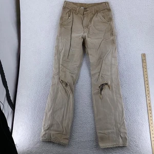 DISTRESSED Ripped vintage Carhartt Flannel Lined B111 Carpenter Pants Mens 32x36 - Picture 1 of 17