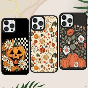 PUMPKIN PATTERN AUTUMN PHONE CASE COVER FOR IPHONE SAMSUNG GOOGLE PIXEL TRENDING - Picture 1 of 8