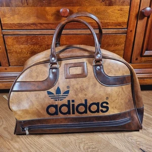 Vintage Peter Black adidas Holdall Sports Northern Soul Mod Bag Brown - Picture 1 of 19