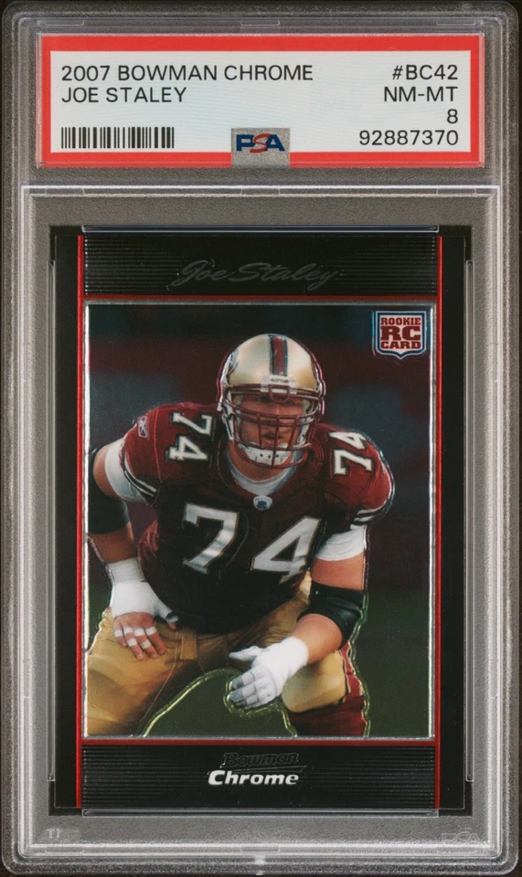 2007 BOWMAN CHROME #BC42 JOE STALEY Rookie RC PSA 8 NM MINT - Изображение 1 из 2