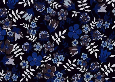 Liberty Edenham Tana Lawn, tela de algodón floral azul japonés para acolchar chatarra Foto 1 de 3