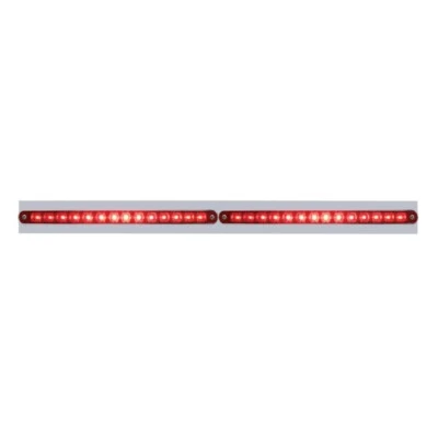 Chrome Top Mud Flap Plate w/ Two 14 LED 12" Light Bars - Red LED/Red Lens Foto 1 de 4