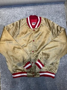 Vintage Blank Chalk Line Gold Poss San Francisco 49ers NFL Satin Jacket Size XL - Picture 1 of 6