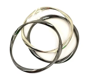 🔴 CHARTER CLUB 3 Bangle bracelets Gunmetal silver - Picture 1 of 2