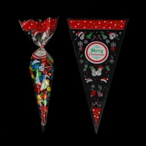 100stk/200stk.Weihnachten.Spitztüten.,.16.x.30cm.Süßigkeiten.Tüten.mit.Bind.Neu - Bild 1 von 6