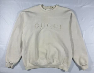 Gucci Timepieces Mens Crewneck Sweater Size Medium White FLAW - Picture 1 of 13