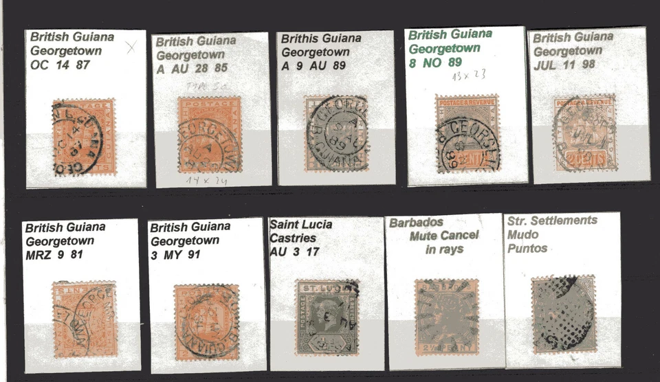 英美殖民地,10 张邮票,良好取消 — 第 1/1 张图片