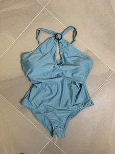 Apt. 9 Keyhole Halter One-Piece Swimsuit Sea Sage Green Women's Size XXL NWT - Picture 1 of 11