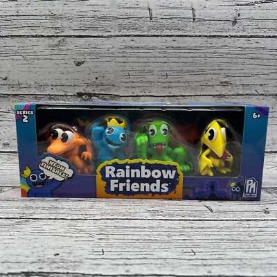 Rainbow Friends Serie 2 Acabados Neón Paquete de 4 Azul Verde Naranja Amarillo Foto 1 de 4