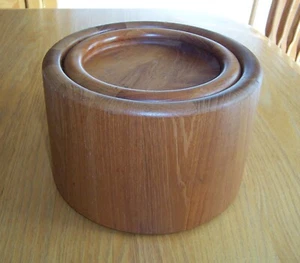 Secchiello ghiaccio Nissen Danimarca vintage in legno di teak con fodera ottime condizioni!! - Foto 1 di 10