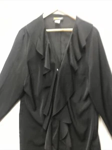 Metrostyle Womens Popover Ruffle 3/4 Jacket Size 18 Black Church Career - Picture 1 of 12