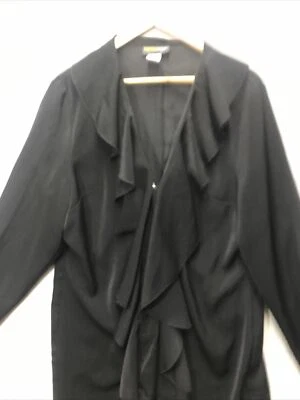 Chaqueta Metrostyle Mujer Popover Volantes 3/4 Talla 18 Negra Iglesia Carrera Foto 1 de 4