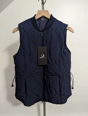 FORAY 高尔夫背心女式中号长款绗缝海军轻质防水替换件 — 第 1/4 张图片