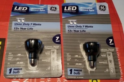 Two GE Light Bulb Par20 7 Watt LED 13+ Year Life Decorative Accent Light Combo - Image 1 of 4