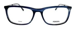 AUTHENTIC & NEW - FOSSIL - FOS7128 38I 54/18/145 - BLUE - EYEGLASSES & CASE - Picture 1 of 4