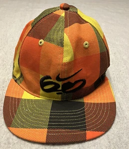 Nike 6.0 Yellow & Orange Plaid Flat Bill Cap Hat Youth Size 8-20 - Picture 1 of 8