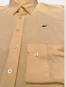 Vineyard Vines Shirt Men’s Size Large Yellow 100% Cotton Whale Shirt Shep & Ian - Picture 1 of 10