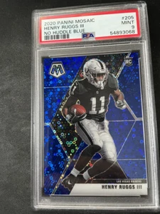 Henry Ruggs III 2020 Panini Mosaic #205 No Huddle Blue Prizm RC PSA 9 ROOKIE /75 - Picture 1 of 2