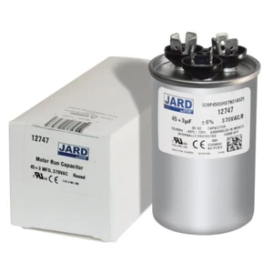 45 + 3 uf MFD 370 VAC Round Dual Capacitor 12747 Replaces Rheem 43-25133-05 - Picture 1 of 5