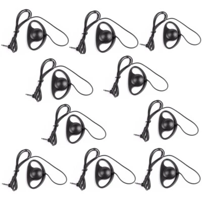 10x 3.5MM Listen Only D Shape Earpiece Earhook For Kenwood ICOM Radio Microphone - Image 1 of 4